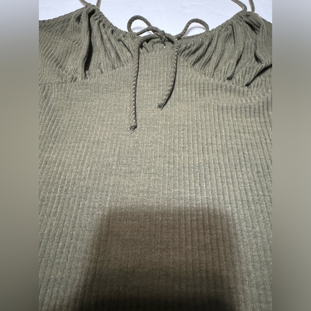 Windsor Whats the Scoop Olive Mini Dress Women’s Size Small Ribbed - Picture 14 of 16